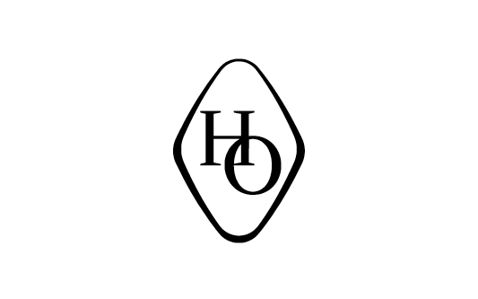 Logo with overlapping letters H and O inside a rounded diamond outline.