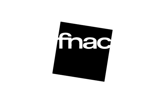 FNAC logo: white 'fnac' text on a tilted black square on a white background.