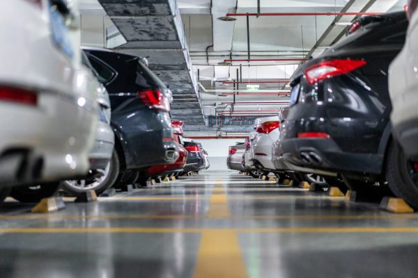 Car,In,Underground,Parking,Lot